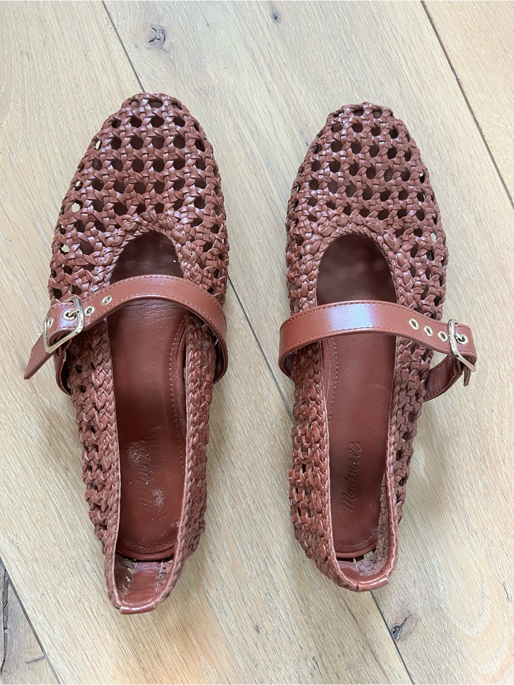Madewell Remy Mary Jane Flats in Woven Leather